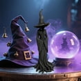 thumbnail image 4 of OIUR Halloween Tree Root Witch Statue Spooky Black Witch Figurine Resin Sculpture Home Office Holiday Party Decoration Ornament, 4 of 6