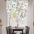 thumbnail image 3 of Teal Orange Eucalyptus Tie Up Curtains 45 Inches Long, Kitchen Window Curtains Over Sink, Weeping Botanical Leaves Small Window Curtains Shade Balloon Curtains Valances for Bedroom/Cafe 34"x45", 3 of 8