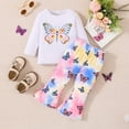 thumbnail image 2 of Edvintorg 6M-3Y Toddler Fall Clothes for Girls Fashion Sweet Cute Print Long Sleeve Top Shirt and Flared Pants Suit Cotton Girls Boutique Outfits, 2 of 7