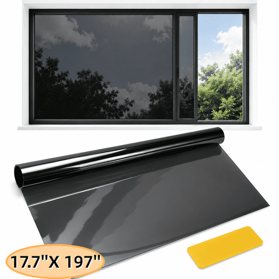 Window Film Privacy UV Reflective Window Tint 17.7 ''X 197 ''Black Sun Blocking Anti UV window Film for Home and Office
