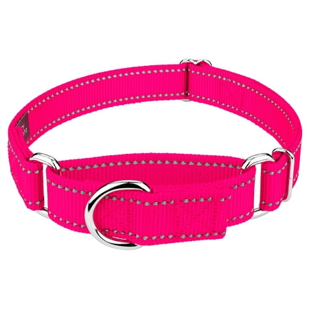 Designer Martingale Collars - Country Brook Petz | Hot Pink Reflective Nylon Martingale Dog Collar