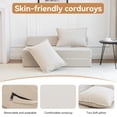 thumbnail image 3 of Leumius Folding Sofa Bed,Memory Foam Sleeper Lounge Chair Bed with Pillow, Floor Mattress Couch with Backrest for Living Room/Dorm/Guest Room/Home Office,Beige, 3 of 13