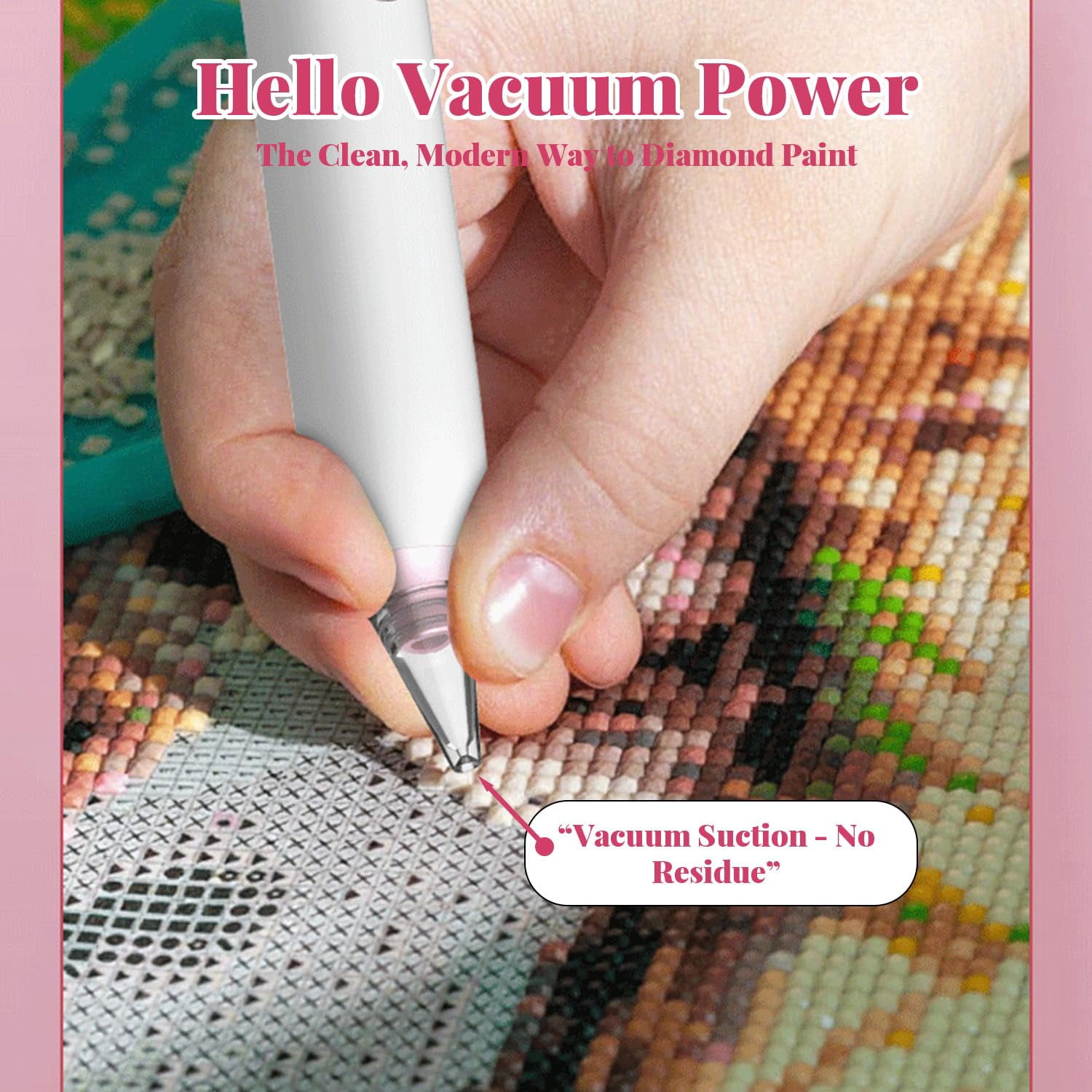 Electric Diamond Painting Pen, Diamond Painting Pen Accessories & Tools with Vacuum Technology, Rechargeable Battery, Lightweight Design, Gift Gem Diamond Art Fans & DIY(2pcs)