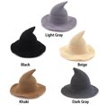 thumbnail image 3 of Guardurnaity Sombrero vintage para mujer, accesorios, sombrero de fieltro puntiagudo para carnaval, sombrero de Halloween, sombrero de mago, Sombreros gris oscuro M (56-58 cm), 3 of 6