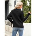 thumbnail image 2 of Womens Ribbed Mock Neck Batwing Sleeve Sweater Knitted Pullover Sweaters, 2 of 7