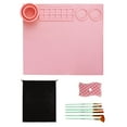 thumbnail image 1 of AMERTEER Tapis de Dessin en Silicone Multi-Fonction Rose Clair Bleu Graffiti, 1 of 15
