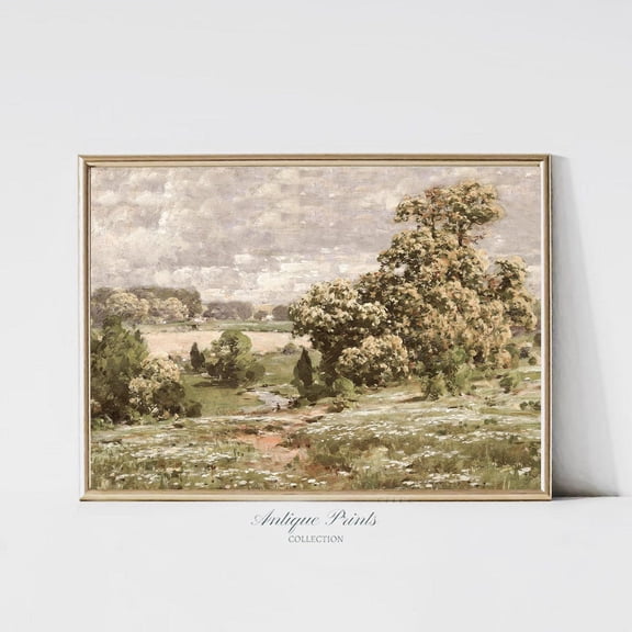 Summer Landscape Vintage Wall Art, French Countryside, Antique Nature Print, Poster Decor, Unframed Poster Size 8x12