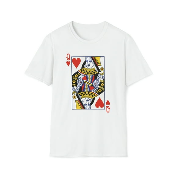Queen Of Hearts Playing Card, Gildan Unisex T-Shirt, Graphic Shirt, S-3XL