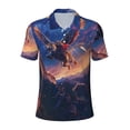 thumbnail image 2 of Daiia Starry Sky Flying Tiger Pattern Men’s Polo Shirts,Solid Deck Shirt,Classic Fit, Breathable Cotton Polo for Casual and Sport Wear-XX-Large, 2 of 7