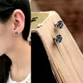 thumbnail image 5 of QQTDFG 925 Sterling Silver Round Disc Embossed Star Biker Stud Earrings A4212-1 pair, 5 of 9