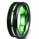 thumbnail image 2 of Joyería de moda personalidad bicolor negro rojo negro verde ranura anillo de acero inoxidable joyería, 2 of 5
