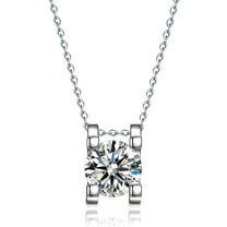 Emma Manor Women Pendant Necklace 14k White Gold Plated 0.8carat 5A Cubic Zirconia Cubic Pendant Jewelry