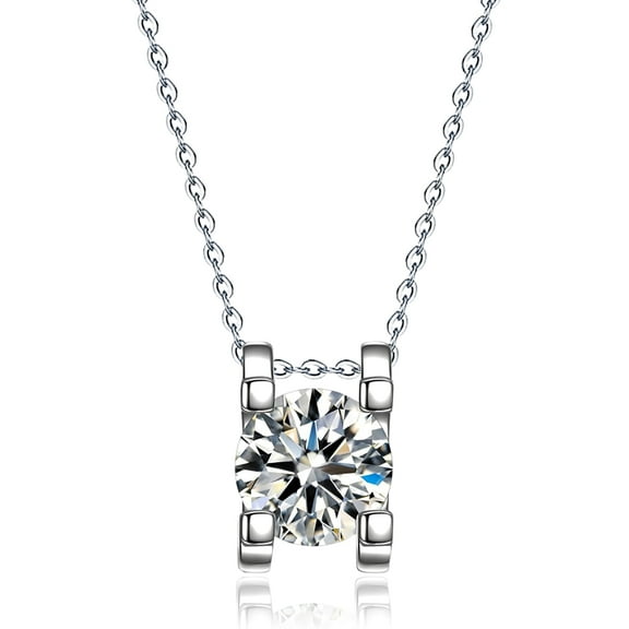 Emma Manor Women Pendant Necklace 14k White Gold Plated 0.8carat 5A Cubic Zirconia Cubic Pendant Jewelry