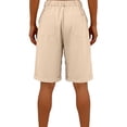 thumbnail image 4 of Lumtrix Women'S Casual Bermuda Shorts Button Down Elastic Waist Wide Leg Knee Length Summer Beach Vacation Shorts With Pockets Khaki M, 4 of 5