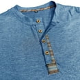 thumbnail image 4 of AZoiNM Men's Henley Neck Long Sleeve T-Shirt Soft Stretch Slim Fit 4 Button Placket Casual Top, 4 of 6