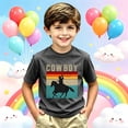 thumbnail image 2 of Whouriu Toddler Boys Tee Cowboy Horse Print Short Sleeve Round Neck Tshirt Cozy Trendy Lightweight T-Shirt, Sizes 2-13 Years, 2 of 4