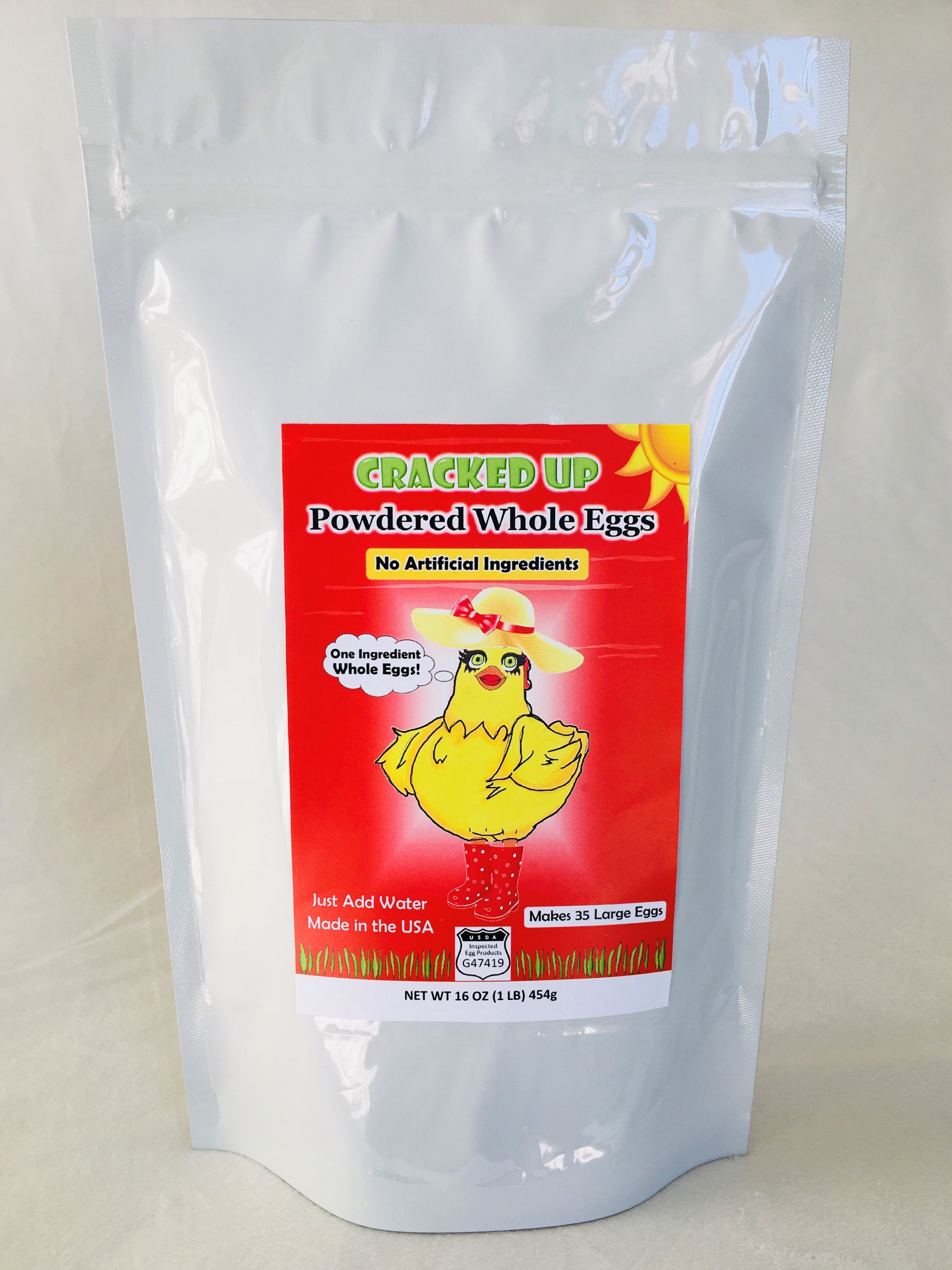 Eggs, Whole Powdered, 1 Pound (16 oz), Best Prices with the Freshest Eggs!, Fast Priority Shipping, Makes 35 Large Eggs, MADE IN THE USA! Resealable Pouch