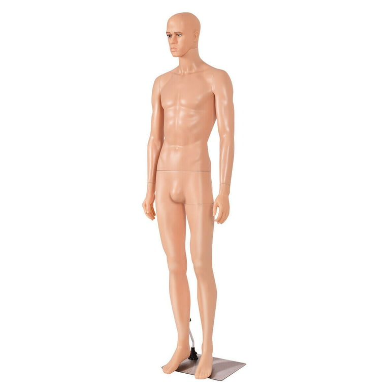 6 FT Male Mannequin Make-up Manikin Metal Stand Plastic Full Body