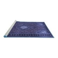 thumbnail image 2 of Ahgly Company Machine Washable Indoor Square Medallion Blue Traditional Area Rugs, 5' Square, 2 of 4