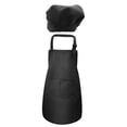 thumbnail image 3 of Delantal de chef para niños, conjunto de gorro de chef con correa ajustable para el cuello, delantal de chef para pintar y jardinería. Negro L, 3 of 7