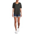 Time and Tru Women's V-Neck Tunic T-Shirt - Walmart.com