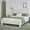 White, variant on 4 EVER WINNER Queen Bed Frame, Queen Size Bed Frame, Upholstered Queen Bed with Rounded Legs, Boucle Bed Frame with Headborad, Beige