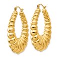 thumbnail image 2 of 14k Yellow Gold Hoop Earrings Oval, 2 of 8