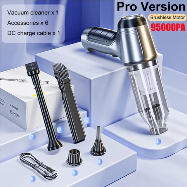 HLONK 95000PA Car Vacuum Cleaner Strong Suction Wireless Mini Handheld Portable Auto Desktop Powerful Cordless Vacuum Cleaner