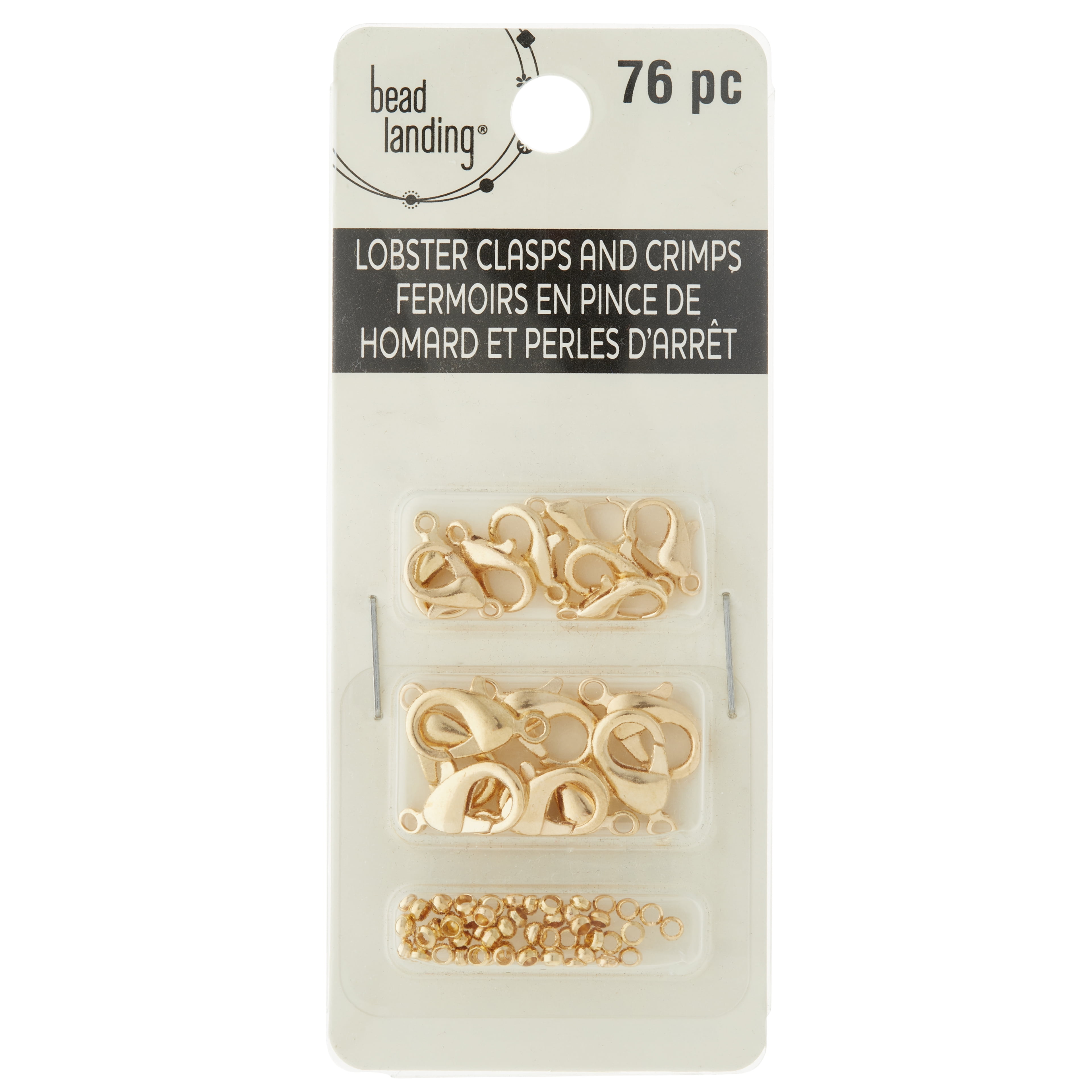 12 Pack: Gold Lobster Clasps & Crimp Beads by Bead Landing™