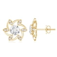 thumbnail image 3 of Rosec Jewels Diamond Flower Stud Earrings (Ef-Vs Grade) - Lab Diamond Earrings - Anniversary Gift, 14K Yellow Gold, 3 of 6