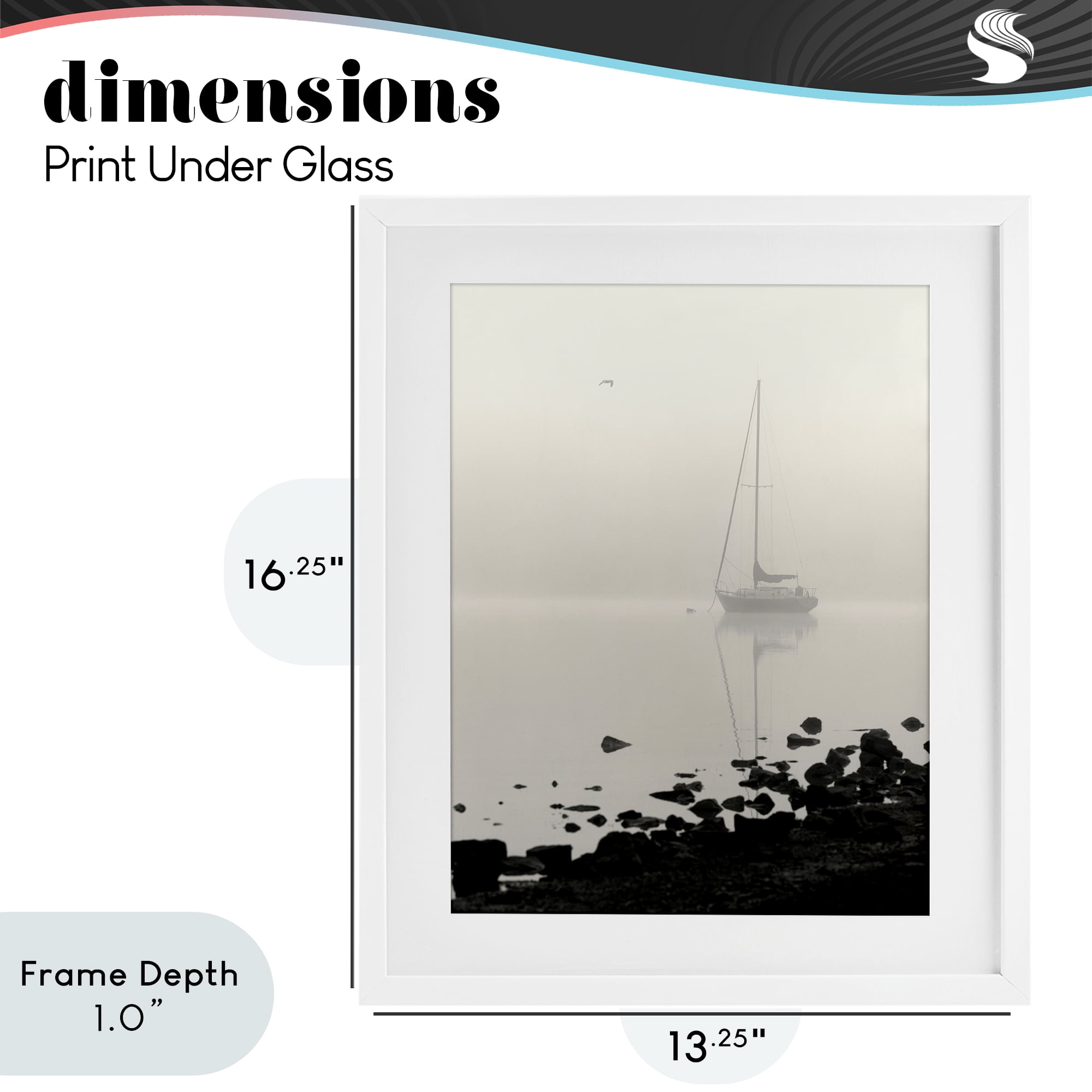 Stupell Industries Moored In Fog White Framed Print Under Glass, design by Nicholas Bell