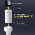 thumbnail image 4 of 4 in. White PVC DWV Hub Adapter, Cast Iron Hub x DWV Spigot Plumbing Fitting for Drain, Waste & Vent Systems, (20 Pack), 4 of 8