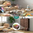 thumbnail image 3 of DWVO 10 Drawer Dresser Tall Fabric Dresser Storage Cabinet Bin Nightstand, Brown, 3 of 7