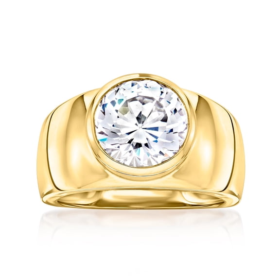 Ross-Simons 3.50 Carat Bezel-Set CZ Ring in 18kt Gold Over Sterling, Women's, Adult