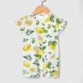 thumbnail image 3 of Watercolor Lemon Leaves Baby Romper Boys Girl Summer Lemons Fresh Fruits Short Sleeve Baby Jumpsuit Cozy Baby Bodysuit, 3 of 6