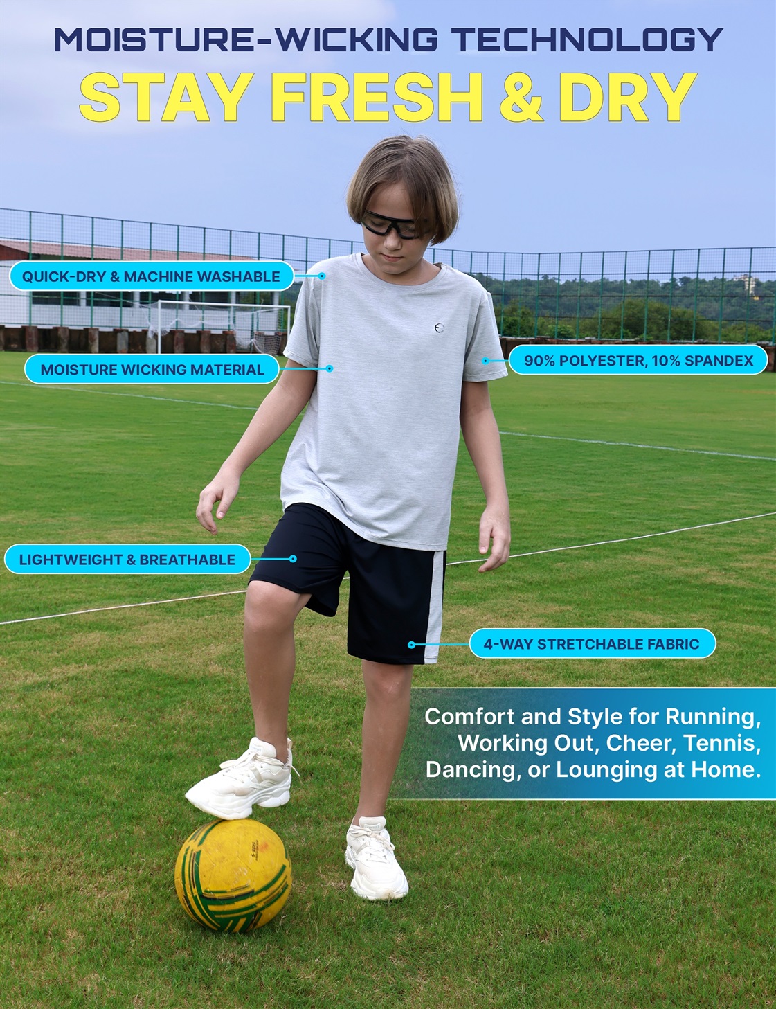 Essenclo Boys Athletic Performance 4-Piece Outfit Set photo 4
