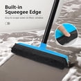 thumbnail image 3 of czcpp-Carpet Broom Rake with Squeegee, Rubber Pet Hair Brush with 52.8 inches Long Handle, Silicone Fur Scraper Removal Tool with Detailing Lint Comb for Rug, Tile, Hardwood Floor Cleaning (Blue), 3 of 4
