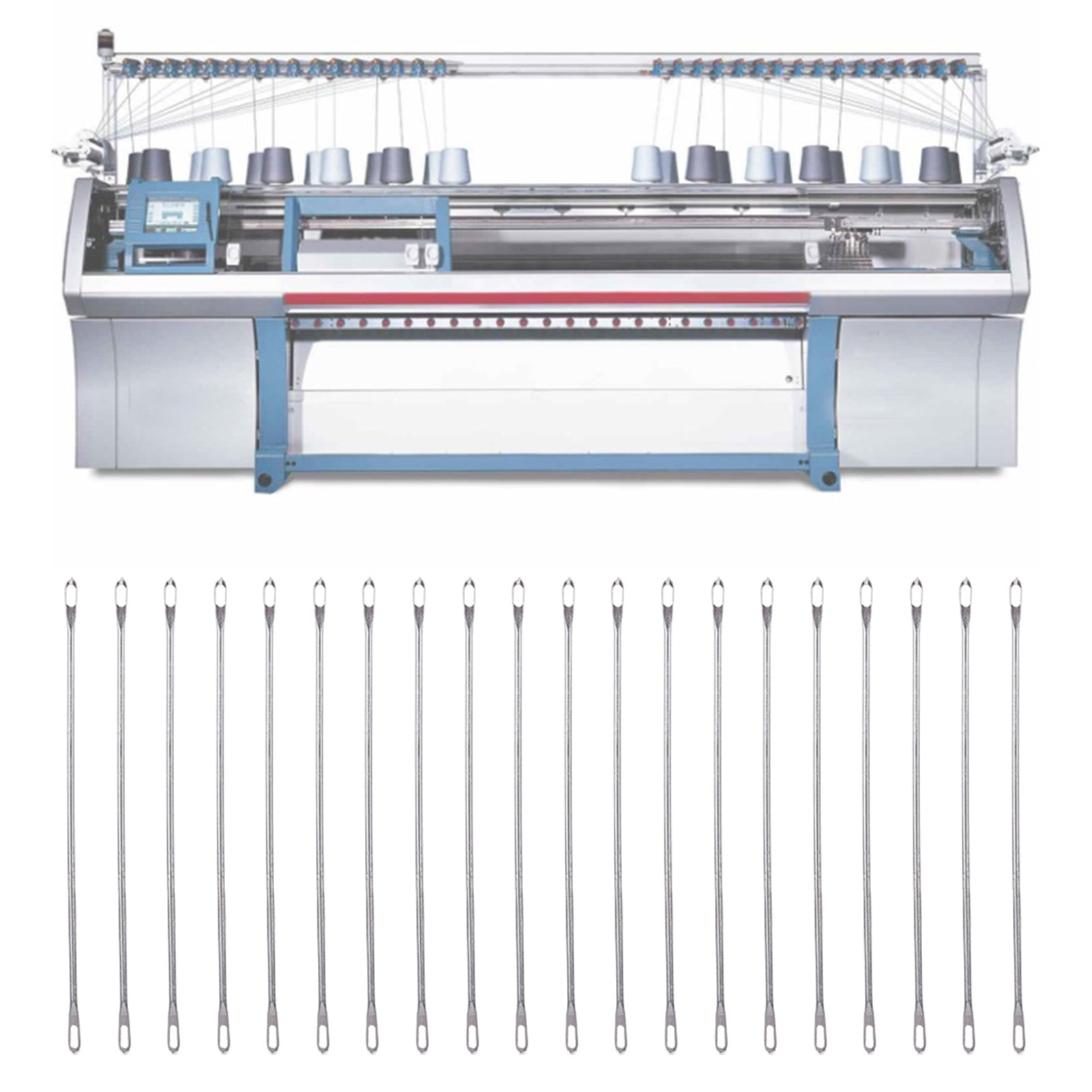 20 Pcs Double Eye Needle Metal 9cm Long Transfer Fit for Knitting Machine