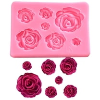 Rose Silicone Mold,Small Soap Clay Chocolate Sugarcraft Baking Tool DIY Cake Silicone Mold for Baby Shower Party (Small Rose Mold)