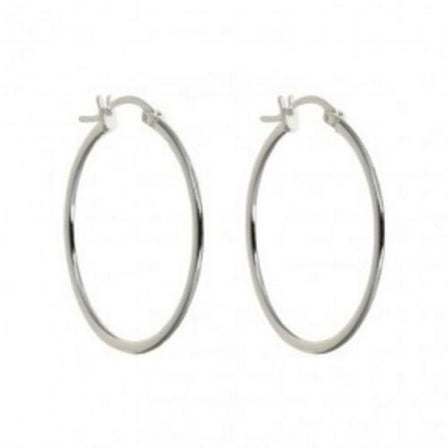 Solid Sterling Silver 1" Round Endless Hoop Earrings .925 Stamped