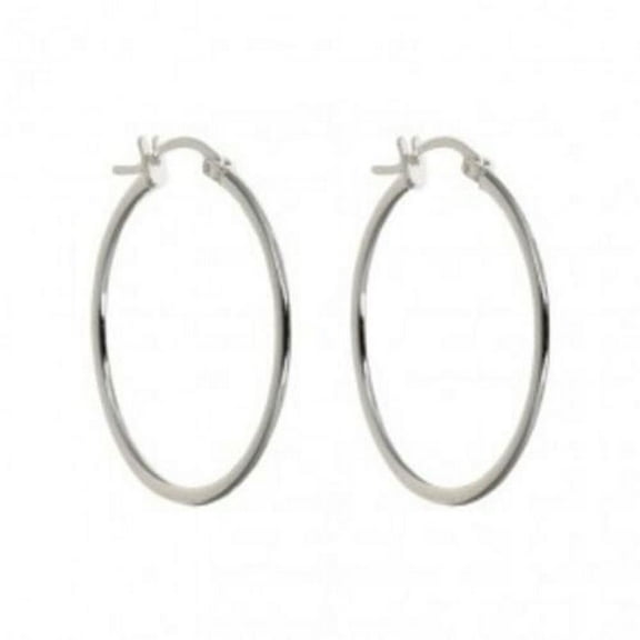 Solid Sterling Silver 1" Round Endless Hoop Earrings .925 Stamped