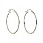 BEDAZZLED BIJOU Solid Sterling Silver 1" Round Endless Hoop Earrings .925 Stamped