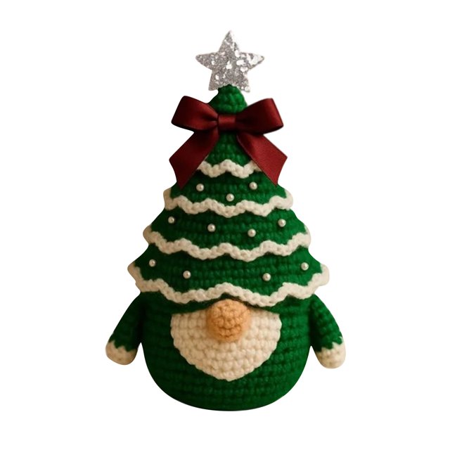 Handmade Crochet Desktop Ornament Festive Holiday Decoration For Home Tabletop Display