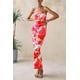 thumbnail image 5 of Vestido largo Prettygarden para mujer 2025 con estampado floral acanalado, 5 of 9