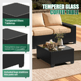 thumbnail image 3 of LazySunsets 6 Pieces Outdoor Wicker Patio Furniture Set, 8 Inch Widened Armrest Rattan Sectional Conversation Sofa with Beige Cushions & Glass Coffee Table, All Weather Backyard Garden Patio Set, 3 of 7