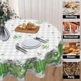 thumbnail image 3 of St Patricks Day Round Tablecloth 60 Inch Buffalo Plaid Shamrock Eucalyptus St Patrick''s Day Decorative Table Cloth Spring Holiday Washable Polyester Table Cover for Kitchen Dining Room Party Decor, 3 of 5
