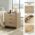 thumbnail image 6 of SICOTAS Boho Dresser & Nightstands Set – 7-Drawer Dresser & 3-Drawer Nightstand with Charing Rattan Bderoom Funiture Set with Massive Storage 3 Piece,Light Oak, 6 of 13
