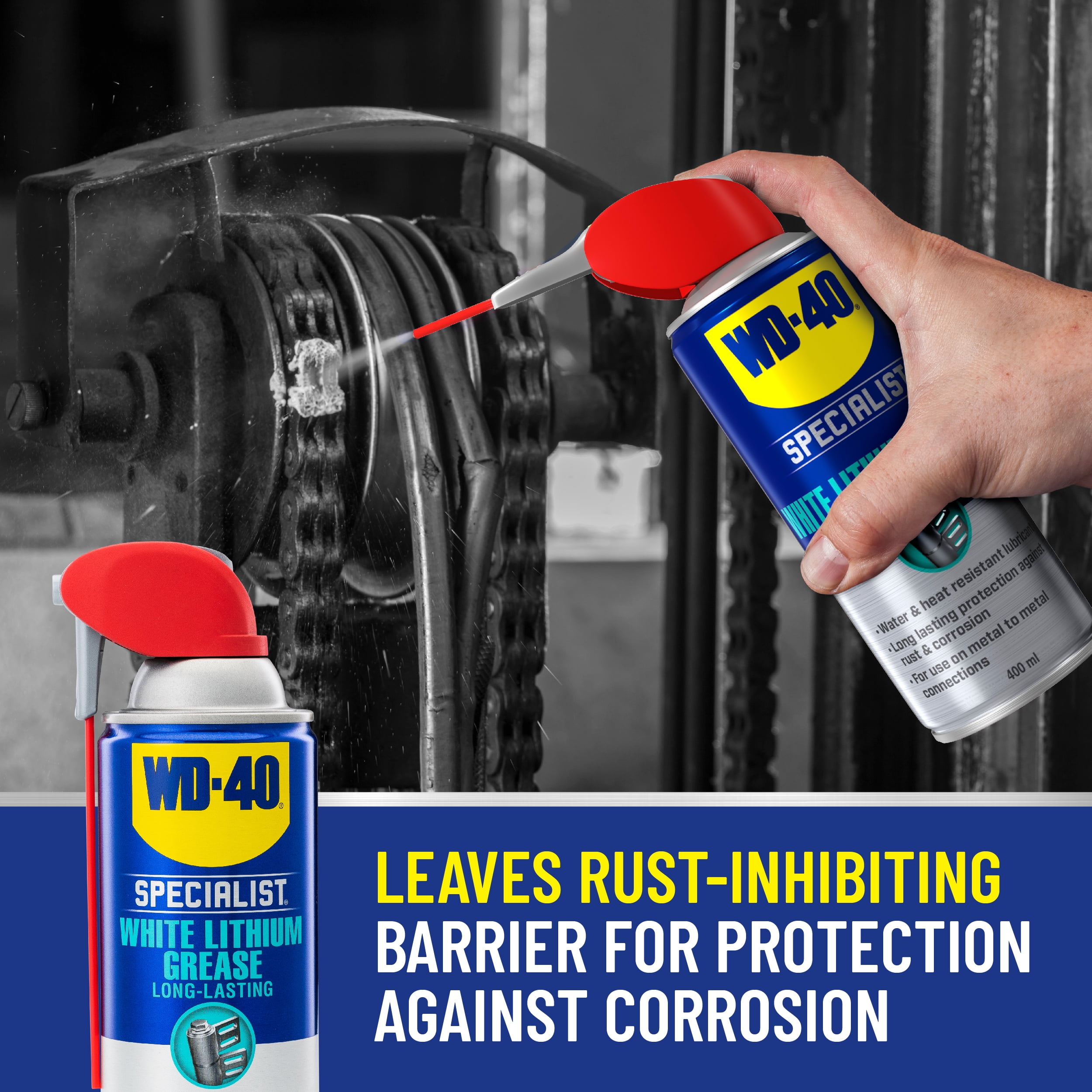 (3 pack) WD-40 Specialist White Lithium Grease Protective Spray, 10 oz