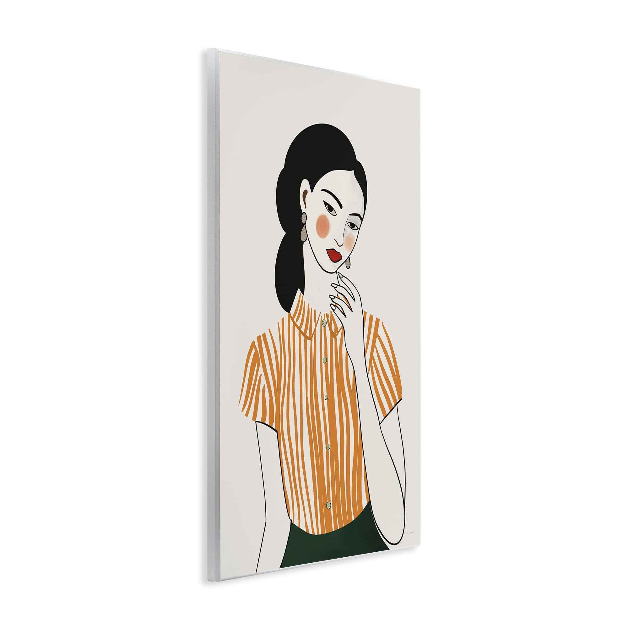 Stupell Industries Woman in Orange Blouse Wall Plaque Art, design by Omar Escalante