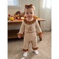 thumbnail image 3 of Cjfdfy Newborn Baby Girl Thanksgiving Clothes My Roll Are Homemade Embroidery Striped Romper Long Sleeve Jumpsuits With Headband Infant Cute Thanksgiving Fall Winter Outfits, 3 of 9